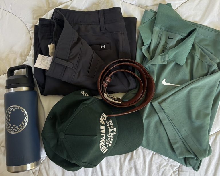 golf flat lay nike yeti 2XU